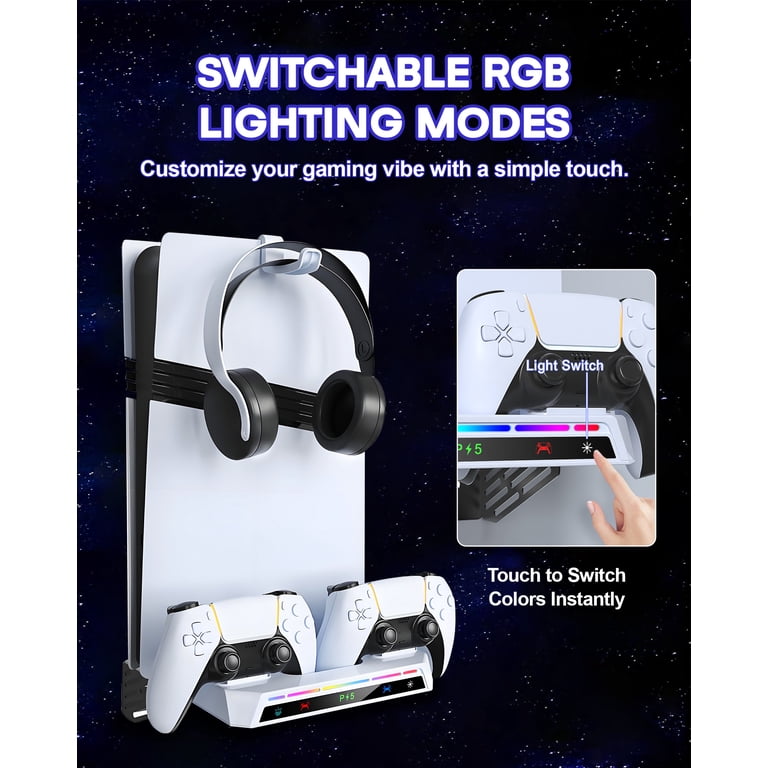 PS5 Wall Mount Kit with Dual Controller Charging Station photo 6