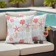 thumbnail image 2 of Outdoor Pillow Cover Red Starfish Set of 2 Waterproof Throw Pillowcases Shell Coral Marine Life Decorative Patio Furniture Pillows for Couch Garden Indoor & Outdoor Use, 2 of 9