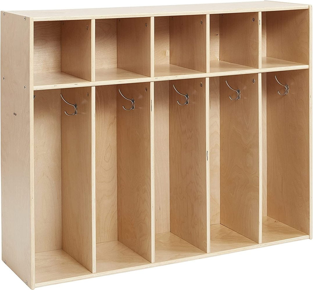 FULenQnu Birch Streamline 5Section Toddler Coat Locker with Cubbies