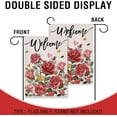 thumbnail image 4 of Welcome Valentine''s Day Rose Flowers Small Decorative Garden Flag, Pink Gold Love Heart Floral Yard Lawn Outside Decor, Anniversary Wedding Holiday Outdoor Home Decoration Double Sided 12.5 x 18, 4 of 6