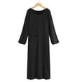 thumbnail image 3 of WISEFIN Women Elegant Pockets Solid Color Short Sleeve Cotton Linen Shirt Dress, 3 of 3