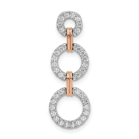 

14K Two-Tone Lab Grown Dia. SI1/SI2 G H 3 Circle Drop Pendant