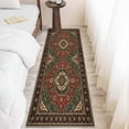 thumbnail image 2 of Alfombra Corredor 60x180 Cm Lavable, Alfombra Suave Antideslizante para Cocina, Estilo Moderno para Sala de Estar, Dormitorio y Entrada, Color Rojo y Verde, 2 of 7