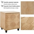 thumbnail image 6 of Hensley 22 Inch 2 Drawer Wood Nightstand, Grooved Front, Brown- Saltoro Sherpi, 6 of 8