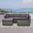 thumbnail image 3 of Resenkos 5-Piece Rattan Patio Sectional Set, Outdoor Sectional Furniture, PE Wicker Couch, Gray, 3 of 11
