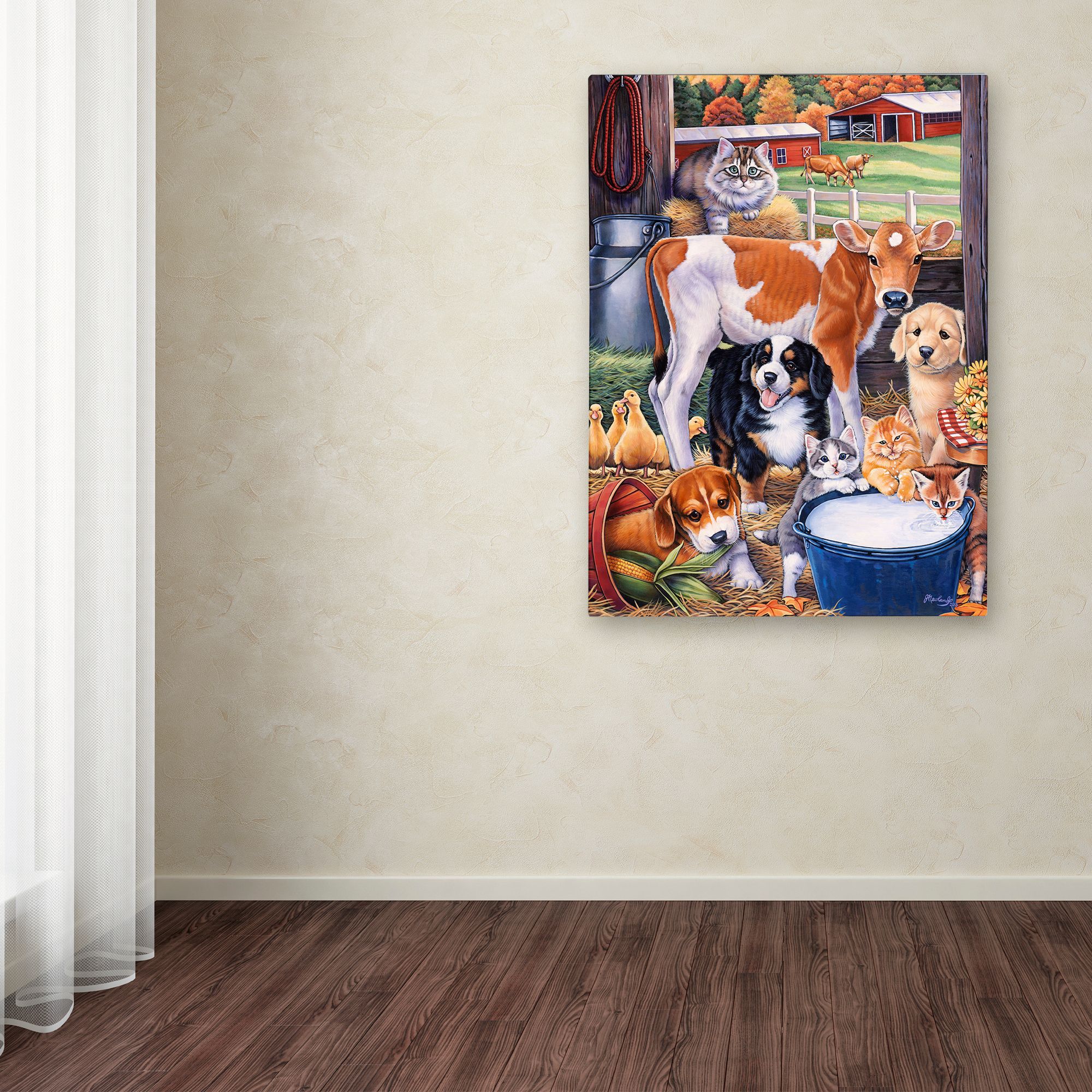Trademark Fine Art 'Barn Pals' Canvas Art by Jenny Newland