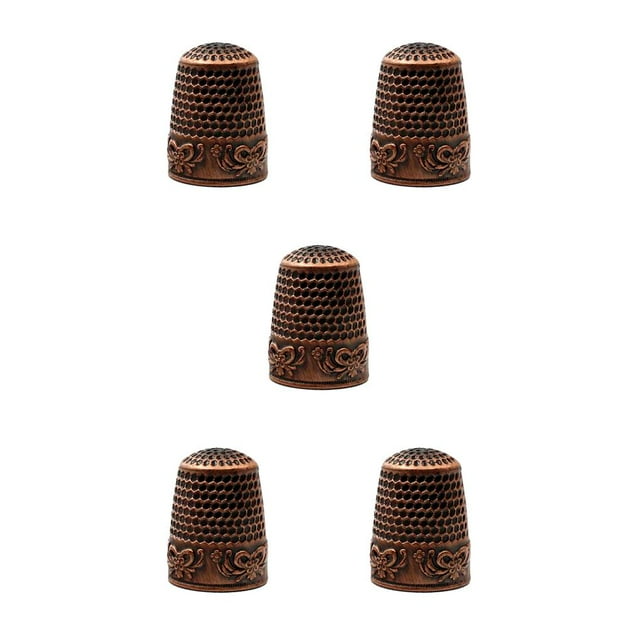 jesticaly Anneaux de Tricotage Doigt pour Protection Dé à Dé à Réglage Spécialement Conçus Portatifs Portatifs de Sauvegarde Outils de Crochet Bague en Or Rose 5Ensemble