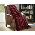 thumbnail image 1 of Soft Flannel Fleece Throw Blanket, 50" x 60", Burgundy, 1 Piece, 1 of 1
