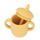 thumbnail image 2 of Vaso de silicona para bebés a prueba de derrames, con asa antideslizante, sin BPA, con pajita para bebés de 6 meses en adelante, color amarillo, 2 of 15