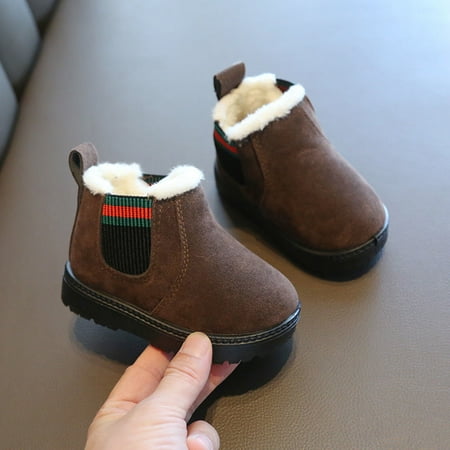 

Boys Girls Snow Boots Waterproof Anti-Skid Plush And Thickened Children s Warm Cotton Shoes