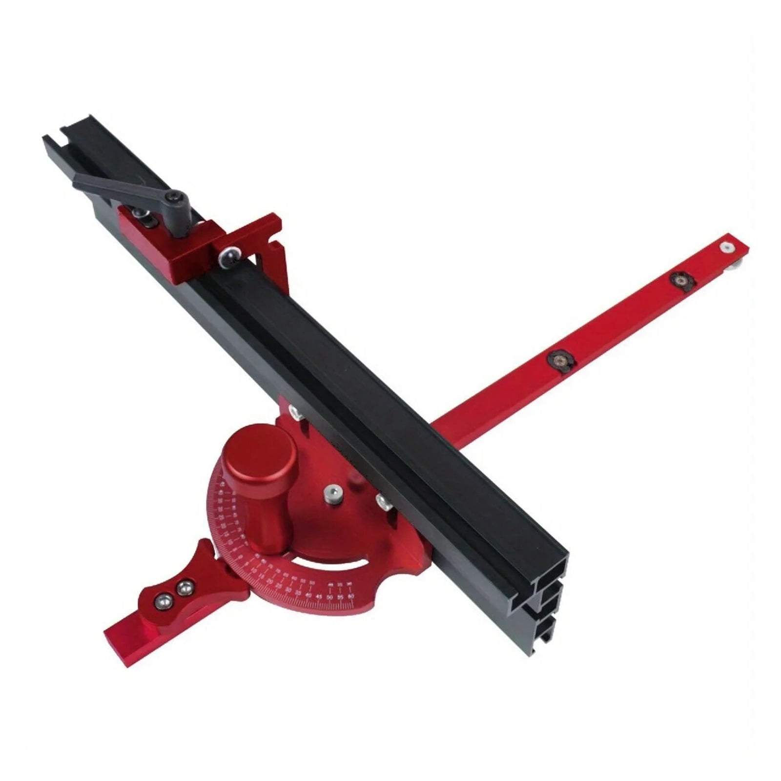 Precision Table Saw Miter Gauge System with 27 Angle Stops and 3/4" X 3/8" T-Slotted Miter Bar