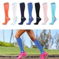 thumbnail image 5 of Anuirheih Long Tube Compression Socks for Men and Women, Knee High Running Travel Athletic 1 Pair(Light blue,M), 5 of 5