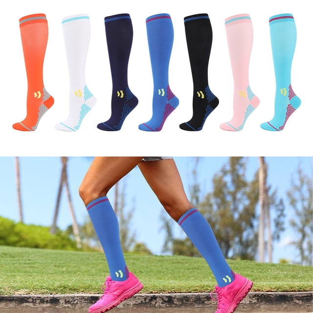 Calcetines de compresión 20-30mmHg para hombres y mujeres - Calcetines deportivos para correr atléticos con soporte en el tobillo, nailon/licra, talla 39-42