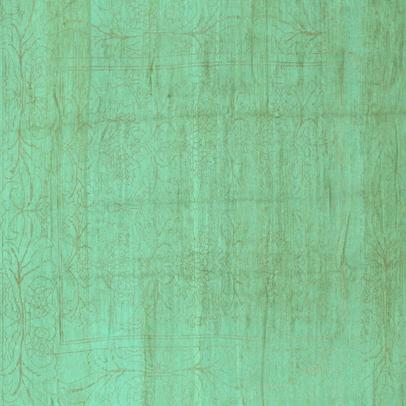 Ahgly Company Indoor Square Abstract Turquoise Blue Modern Area Rugs, 3' Square