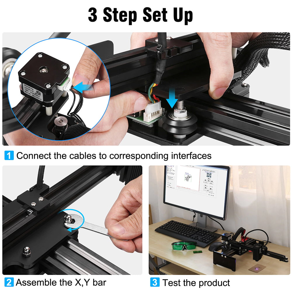 7000mW 2 Axis High Speed USB Laser Cutter Engraver DIY Engraving Printer Machine 