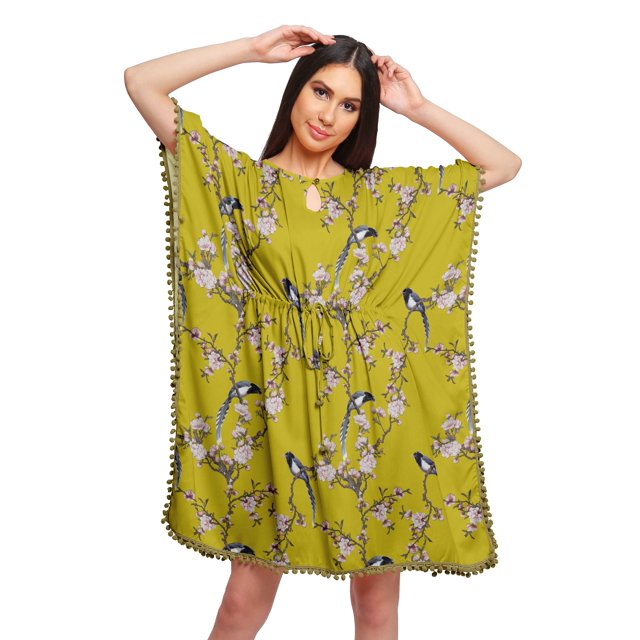 Moomaya Sortie de Plage Imprimé Kimono Caftan Kaftan Cache-Maillot pour Femmes