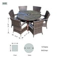 thumbnail image 2 of Abrihome Patio Wicker 6 Seat Aluminum Frame Round Dining Set with Chair (Without Umbrella),Brown, 2 of 7