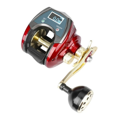 Full Metal 6+1BB Left / Right Fishing Reel with LED Digital Display Electronic Baitcasting Line Counter Reel 6.4:1 Casting Reel