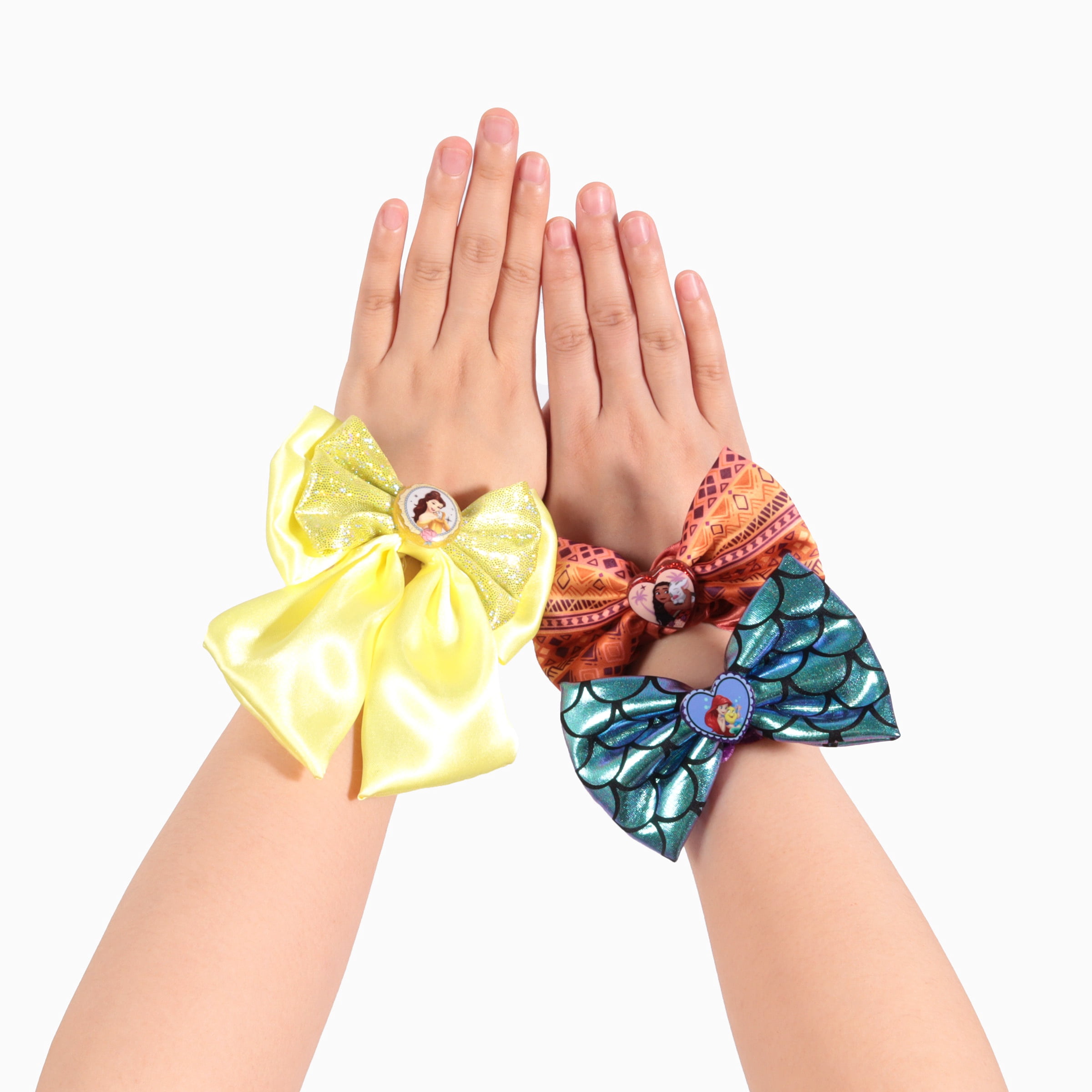 Disney Princess Girls Scrunchies 3 Pack Bow Hair Ties Back to School Gift