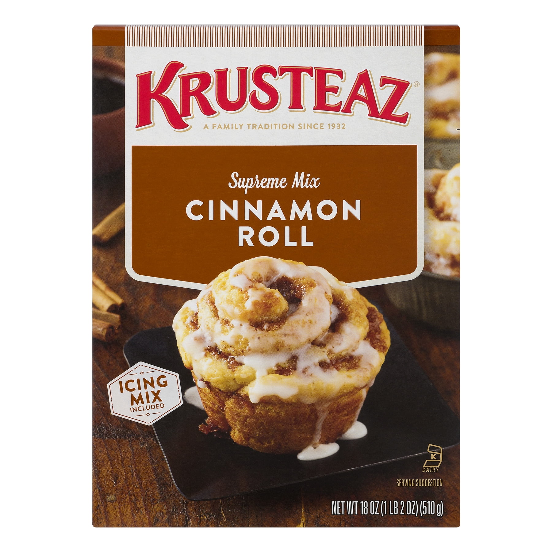 Krusteaz Cinnamon Roll Supreme Mix, 18 oz Box