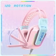 thumbnail image 5 of Gaming Headset with Mic for PC PS4 PS5 Xbox One Switch,Gamer Headphones Video Game Computer Gaming Headsets with Noise Cancelling Microphone Gaming Head Set Laptop Accessories,Pink, 5 of 9