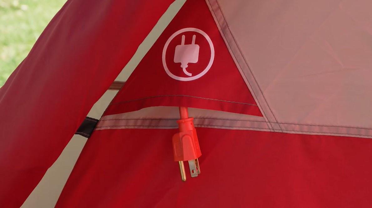 Carpa tipo domo Ozark Trail para 6 personas con área de descanso, 15 pies x 11 pies, roja y beige 8