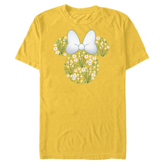 Disney Minnie Mouse May Birth Month Birthstone & Flowers - Short Sleeve Blended T-Shirt for Adults - Customized-Yellow