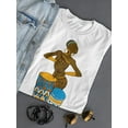 thumbnail image 3 of Playing Drums Black Ethnic Woman T-Shirt Women -Image by Shutterstock, Female 3X-Large, 3 of 4