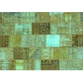 thumbnail image 1 of Ahgly Company Machine Washable Indoor Rectangle Patchwork Turquoise Blue Transitional Area Rugs, 4' x 6', 1 of 1