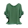 thumbnail image 2 of Green Womens Blouses Womens Plus Size Tops Tunic Short Sleeve Crew Neck Shirts Casual Soft Blouse 1XL 5XL Ladies Tops and Blouses, 2 of 4