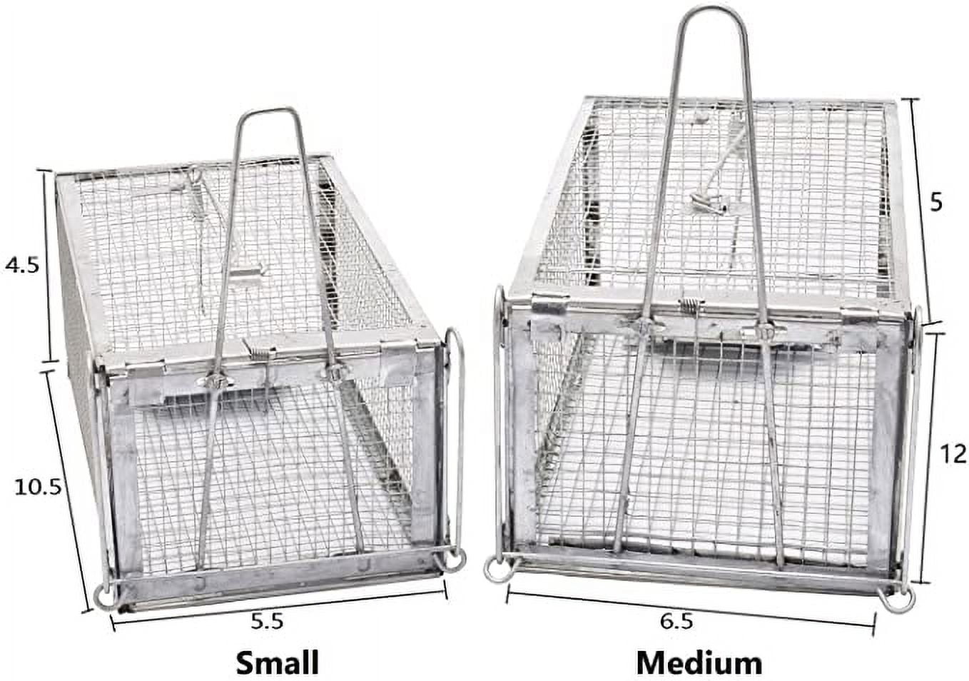 Kensizer 2-Pack Humane Rat Trap, Chipmunk Rodent Trap That Work for Indoor  and Outdoor Small Animal - Mouse Voles Hamsters Live Cage Catch and Release
