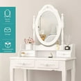 thumbnail image 5 of 4 Drawers Vanity Dressing Desk Makeup Table and Stool Set Dresser with Mirror, 5 of 10