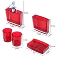 thumbnail image 4 of Garosa Red Bathroom Accessories, Acrylic Bathroom Accessories Set With Bath Cup Bottle Toothbrush Holder Soap Dish 5PC/Set For Hotel Home Bathroom Use, 4 of 9