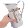 thumbnail image 2 of Jarrón francés vintage - Jarrones rústicos de metal galvanizado - Jarras decorativas de estilo campestre - Jarrones rústicos para leche y riego - para cocina, hogar, chimenea y decoración campestre, 2 of 8
