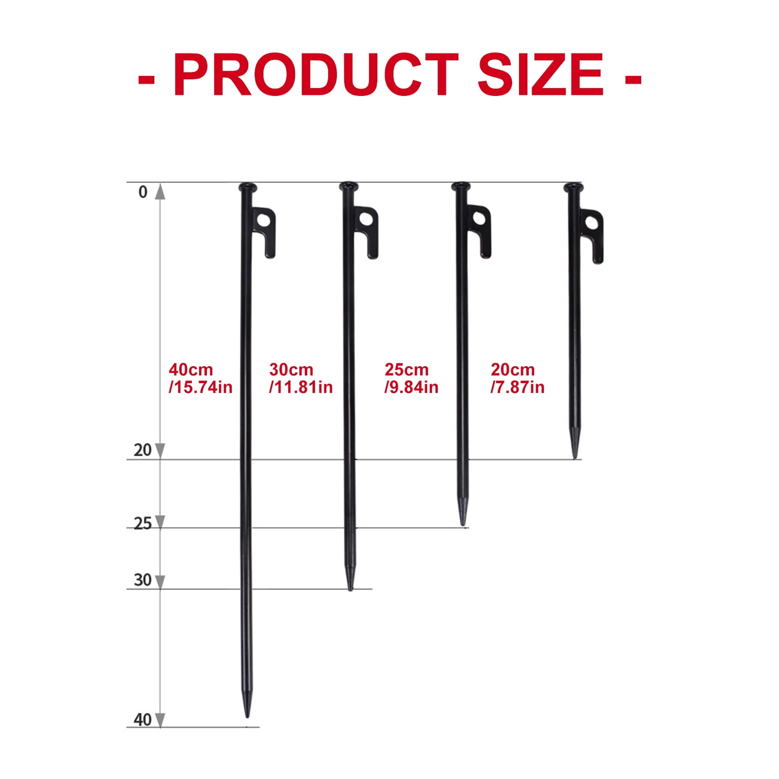Metal Tent Stakes for All Terrains, Quick-Install Ground Pegs with Anti-Rust Coating for Camping, Beach, Backpacking Trips