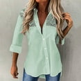 thumbnail image 2 of Babysbule Womens Long Sleeve Tops Fashion Women's Loose Buttons Solid Lapel Long Sleeves T- Blouse Tops, 2 of 6