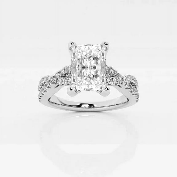 Zoya Jewel 2.1 Ct Radiant Cut Lab-Created Diamond Ring – Elegant Infinity Wedding Ring – Twisted Style – 14K White Gold Plated – 30th Anniversary Gift