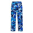 thumbnail image 7 of Men's Camo Cargo Pants Casual Elastic Drawstring Waist wide Leg Pants Lightweight Outdoor Hiking Relaxed Fit trousers with Multi Pockets Navy S, 7 of 7