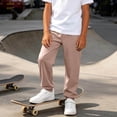 thumbnail image 5 of hengsof Boys Spring Summer Loose Joggers Pants Kids Elastic Waist Solid Color Pull On Cuffed Sweatpants 3-16 Years, 5 of 8