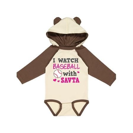 

Inktastic I Watch Baseball with My Savta Gift Baby Boy or Baby Girl Long Sleeve Bodysuit