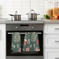 thumbnail image 4 of Yayeee 2 Pack Hand Towels for Bathroom 100% Cotton 16" x 28" Soft Absorbent Kitchen Towel, Yellow Christmas Gingerbread, 4 of 7