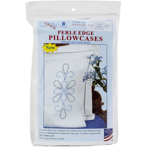 Jack Dempsey Stamped Pillowcases W/White Perle Edge 2/Pkg-XX Design