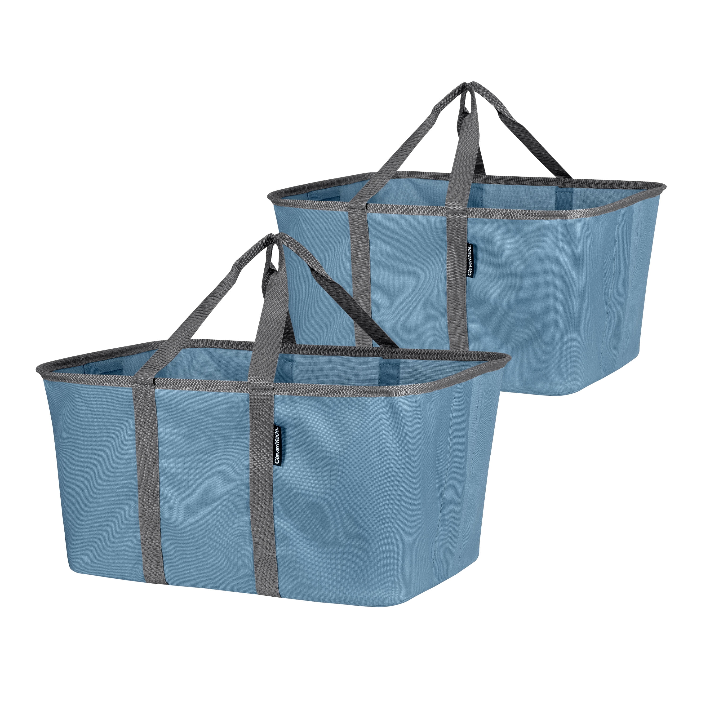 Clevermade 2-Pack Collapsible Fabric Laundry Basket Container BLUE Denim Large Organizer Bag - WLM8 (02586-C)
