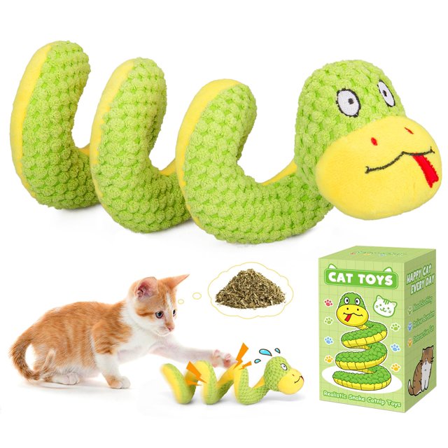 Juguete Retro para Gatos Serpiente Crujiente 35 cm con Catnip y Silvervine