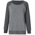 thumbnail image 4 of Sudadera informal con manga raglán y cuello redondo para mujer, sudadera de manga larga con bolsillo de color en contraste, camiseta informal Ormromra HMFJ298-18, 4 of 7
