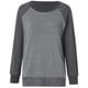 thumbnail image 4 of Sudadera informal con manga raglán y cuello redondo para mujer, sudadera de manga larga con bolsillo de color en contraste, camiseta informal Ofspeizc HMFJ298-9, 4 of 7