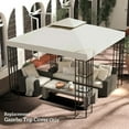 thumbnail image 3 of Spaco 10' x 10' Shade Replacement Canopy, 2 Tier Top UV Cover Pavilion Canopy for Outdoor as Garden, Patio, Cream White, 3 of 16