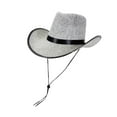 thumbnail image 3 of Sombrero de vaquero para hombre y mujer, elegante sombrero de jazz, accesorio para fotos navideñas., 3 of 10