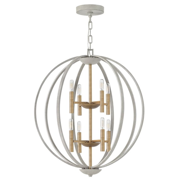 3468CG Hinkley Lighting Euclid - 8 Light Large 2-Tier Orb Foyer in Transitional-Modern Style - 28.25 Inches Wide by 33 Inches High-Cement Gray Finish