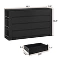 thumbnail image 2 of Afuhokles 8 Drawers Dresser with Side Storage Shelves for Bedroom, Modern 55.1" Large Wood Chest of Drawers Handle Free, Black, 2 of 8
